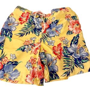 Polo Ralph Lauren Mens Yellow Hibiscus Floral Swim Trunks 2XB Big & Tall Cargo
